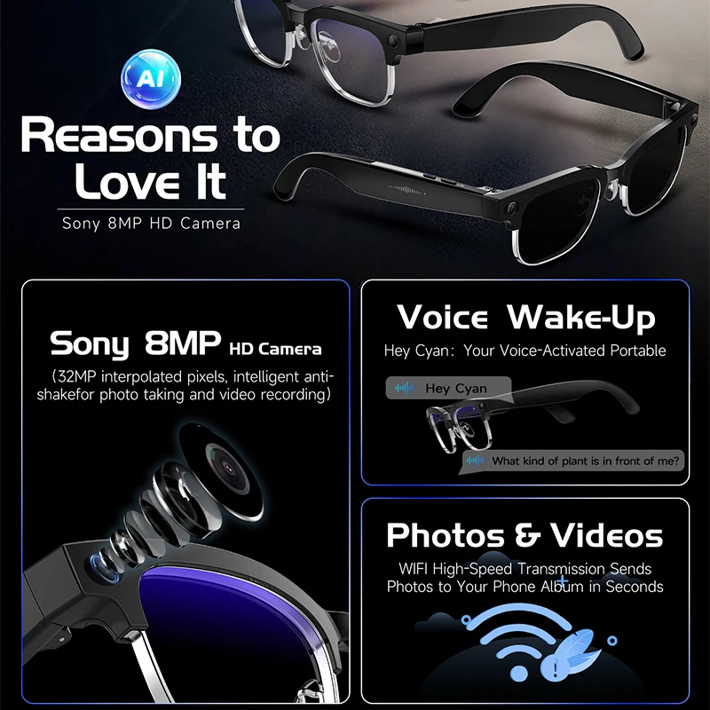 W630 HeyCyan AI Voice Wake-Up  - огляд і ціна Smart Glasses Lens