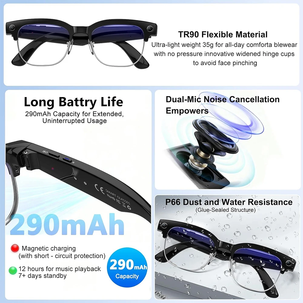 4K Smart AI Glasses 8MP Camera - огляд і ціна Smart Glasses Lens